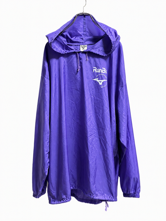 JK26003/Vintage MIZUNO RunBird Made in Japan Nylon Hooded Pullover – Purple Big Logo