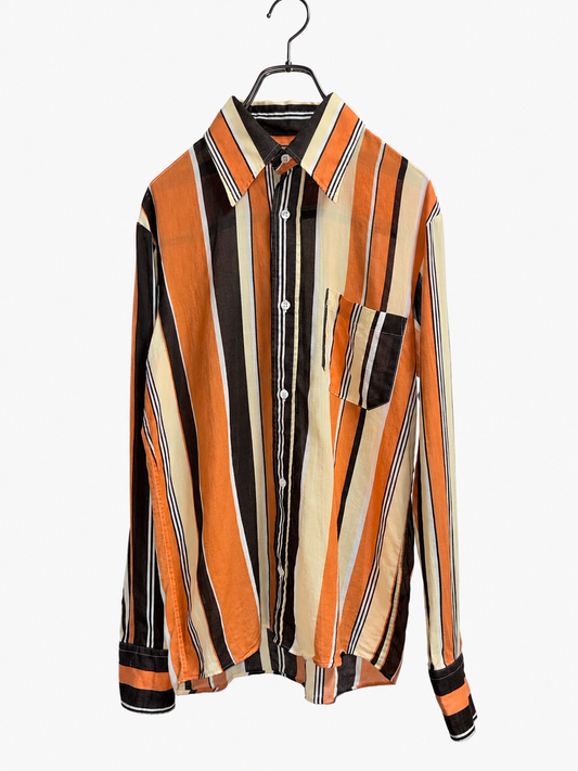 Sh26015/Vintage Psycho Priest Stripe Shirt – Made in Japan Cotton Shirt 1990s–2000s