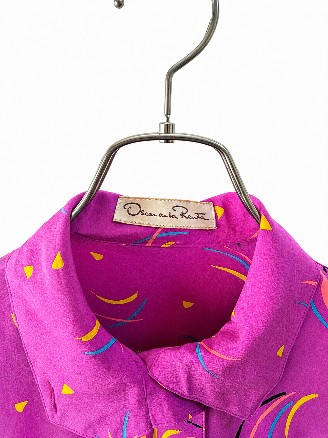 SH26018 / Oscar de la Renta 日本製 ピンク 抽象柄 プルオーバー