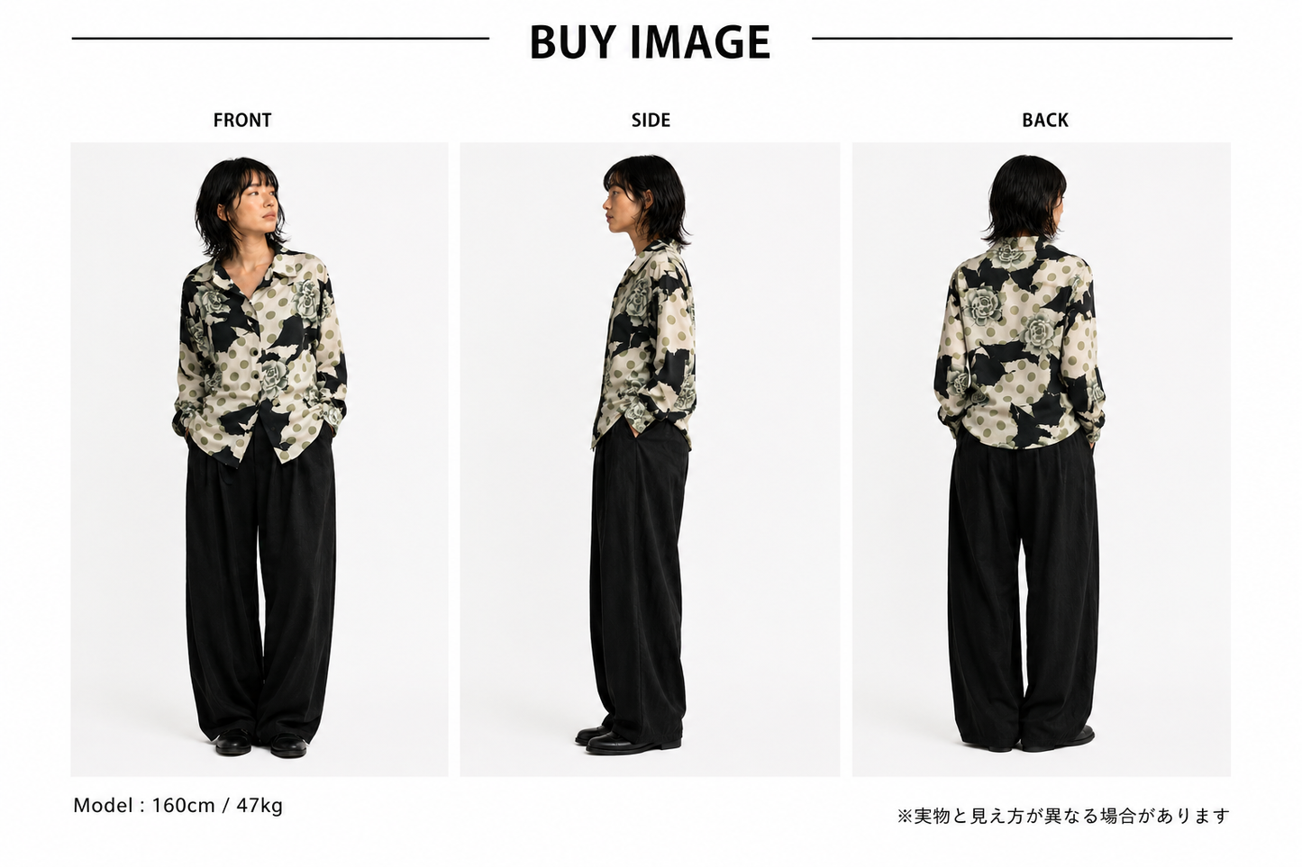 SH26010/Vintage Japanese Polka Dot Rose Shirt – 90s Retro Floral Blouse Made in Japan