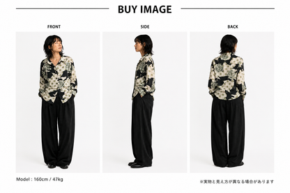SH26010/Vintage Japanese Polka Dot Rose Shirt – 90s Retro Floral Blouse Made in Japan
