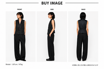 VE26001/Vintage Japanese Stripe Vest – 90s Silk Blend Layered Vest Made in Japan