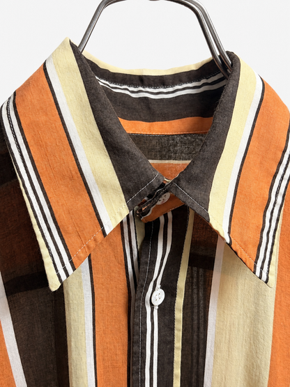 Sh26015/Vintage Psycho Priest Stripe Shirt – Made in Japan Cotton Shirt 1990s–2000s