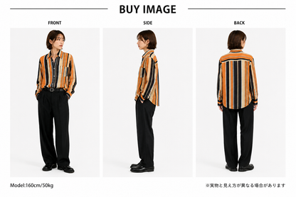 Sh26015/Vintage Psycho Priest Stripe Shirt – Made in Japan Cotton Shirt 1990s–2000s