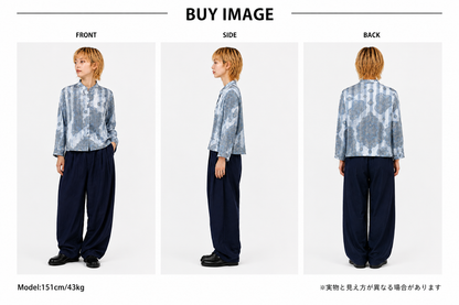 SH26003/Vintage Paisley Stripe Blouse – Made in Japan Sheer Polyester Blouse 1990s