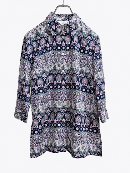SH26016/Vintage Floral Long Shirt – Made in Japan Floral Pattern Long Shirt 1990s