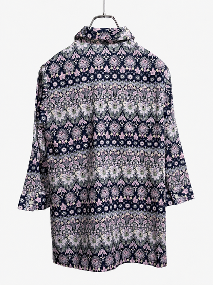 SH26016/Vintage Floral Long Shirt – Made in Japan Floral Pattern Long Shirt 1990s