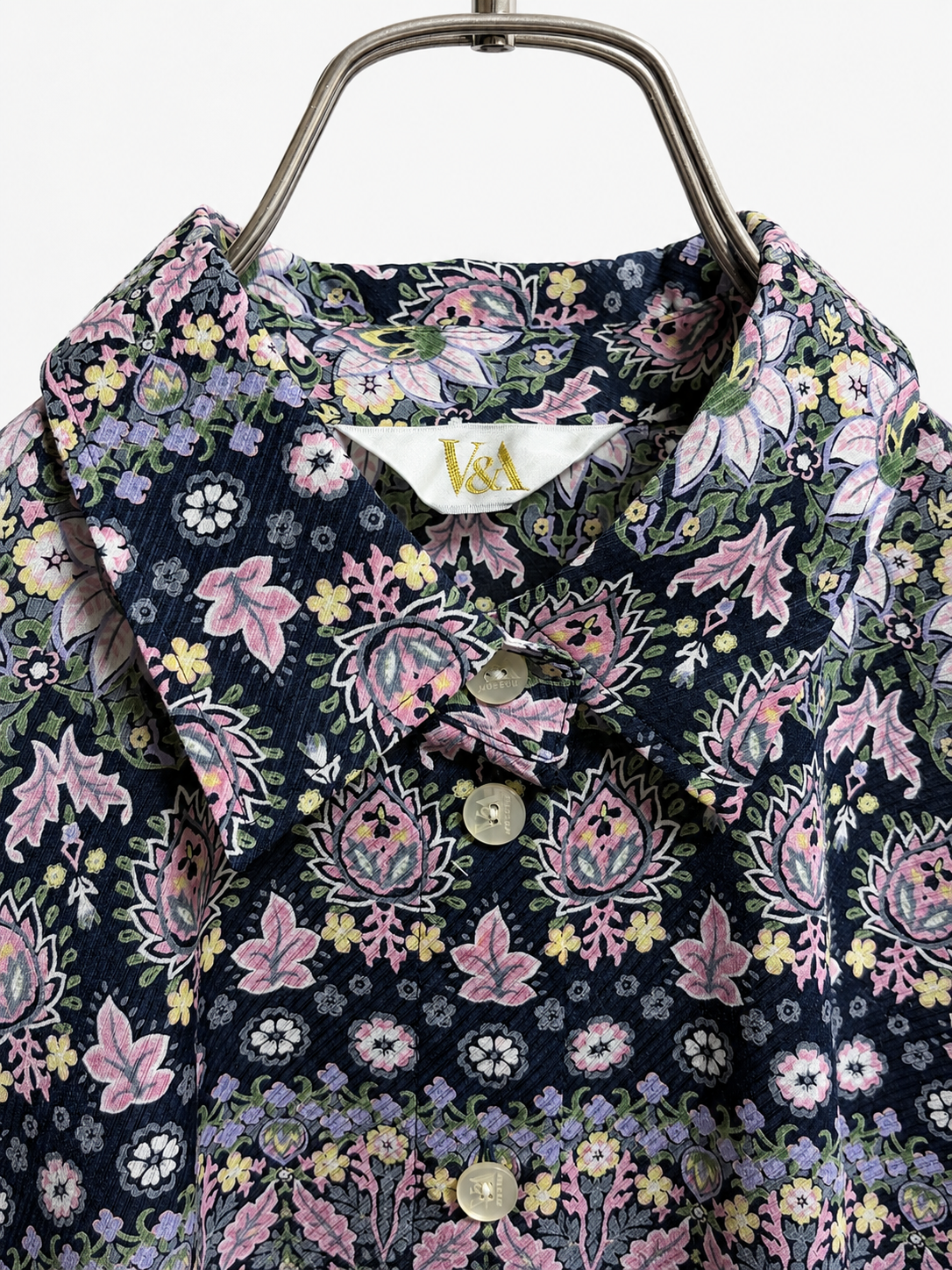 SH26016/Vintage Floral Long Shirt – Made in Japan Floral Pattern Long Shirt 1990s