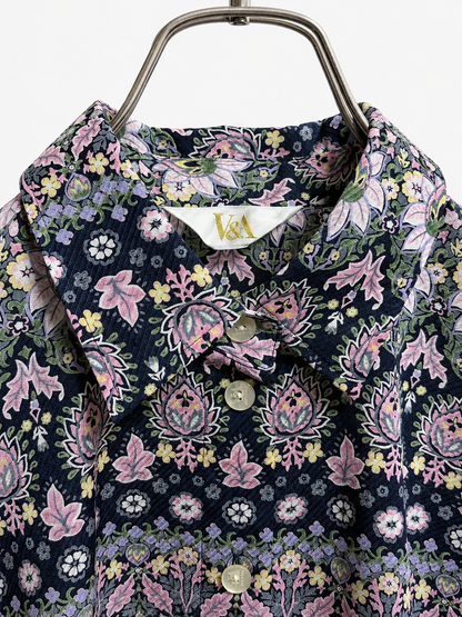 SH26016/Vintage Floral Long Shirt – Made in Japan Floral Pattern Long Shirt 1990s