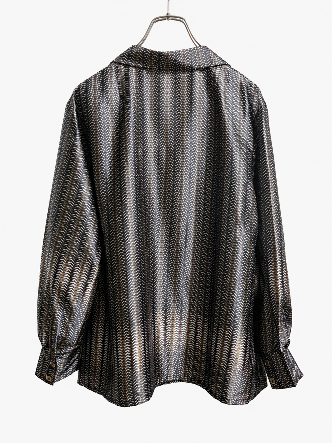 SH26014/Vintage Japanese Geometric Pattern Blouse – 1980s-1990s Abstract Design Made in Japan