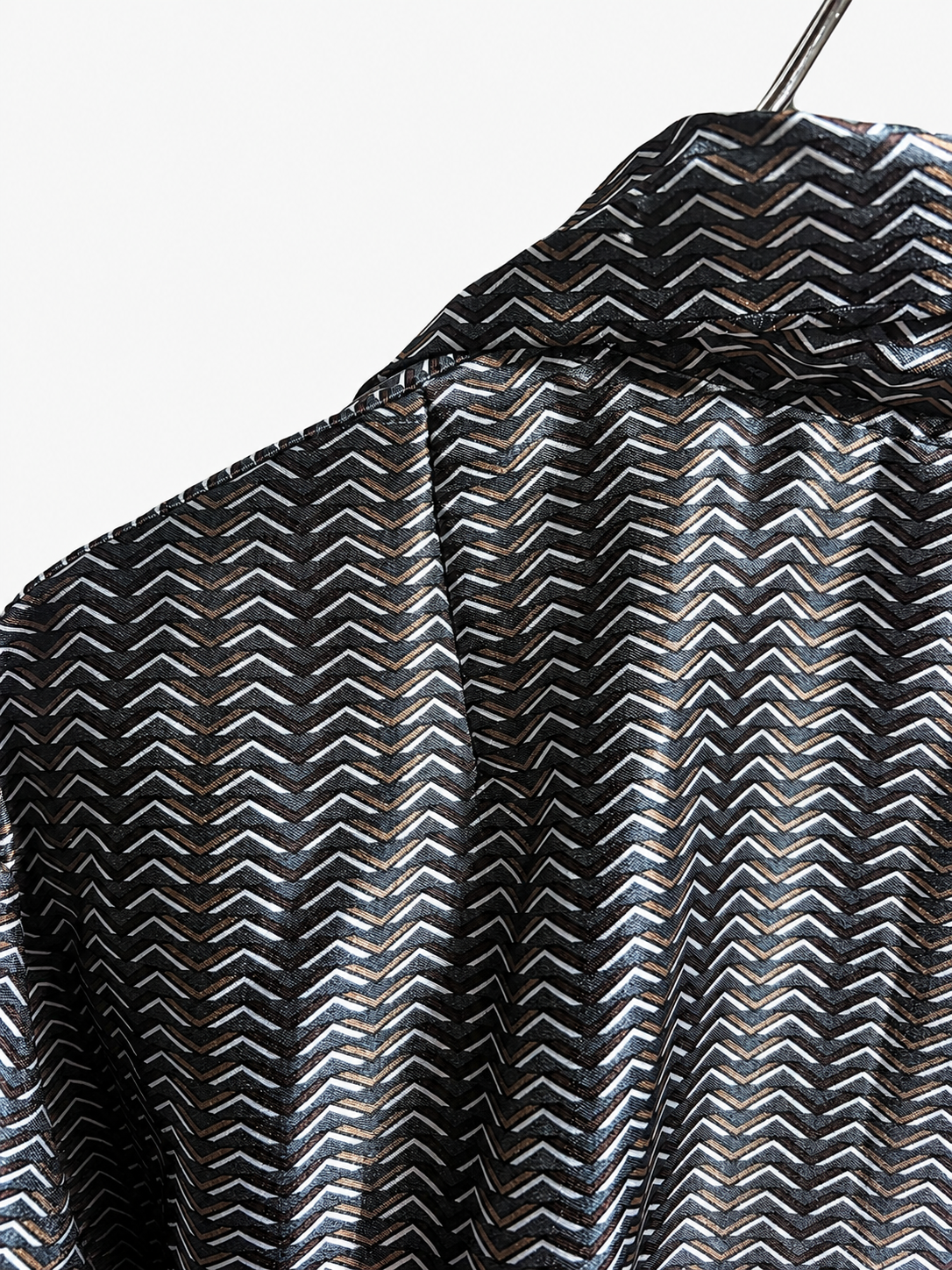 SH26014/Vintage Japanese Geometric Pattern Blouse – 1980s-1990s Abstract Design Made in Japan
