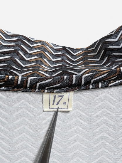 SH26014/Vintage Japanese Geometric Pattern Blouse – 1980s-1990s Abstract Design Made in Japan