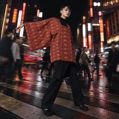 JA26001/Vintage Japanese Haori Jacket – Traditional Everyday Wear Made in Japan