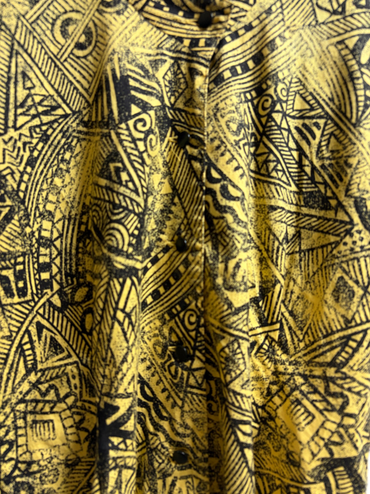 SH26009/Vintage Japanese Abstract Pattern Blouse – 90s Retro Cotton Shirt Made in Japan