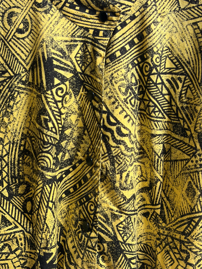 SH26009/Vintage Japanese Abstract Pattern Blouse – 90s Retro Cotton Shirt Made in Japan
