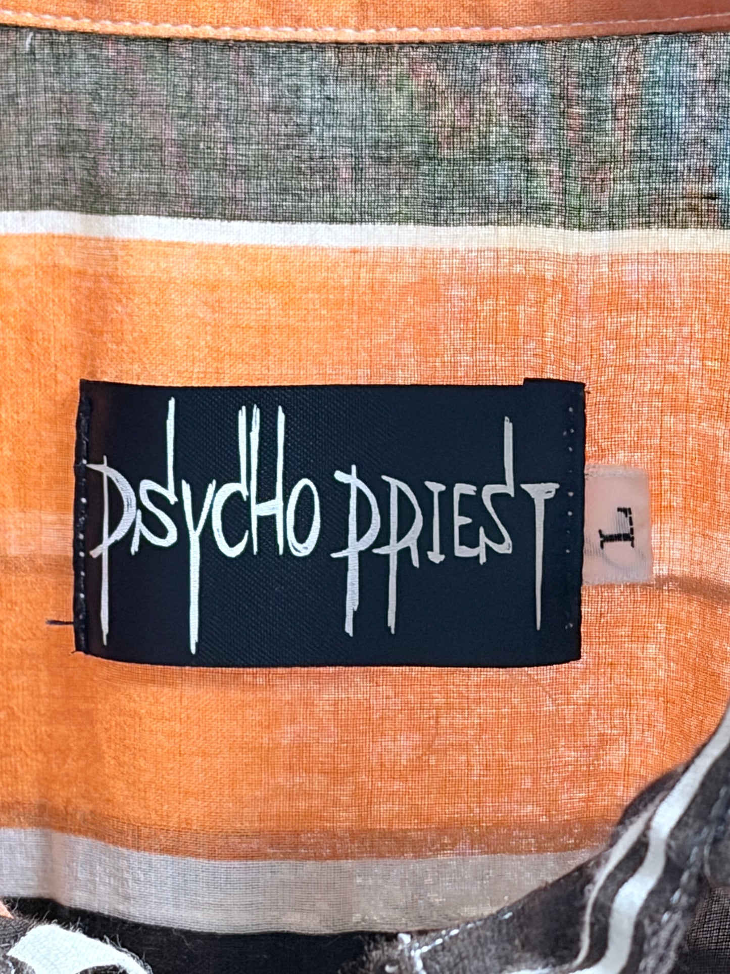 Sh26015/Vintage Psycho Priest Stripe Shirt – Made in Japan Cotton Shirt 1990s–2000s