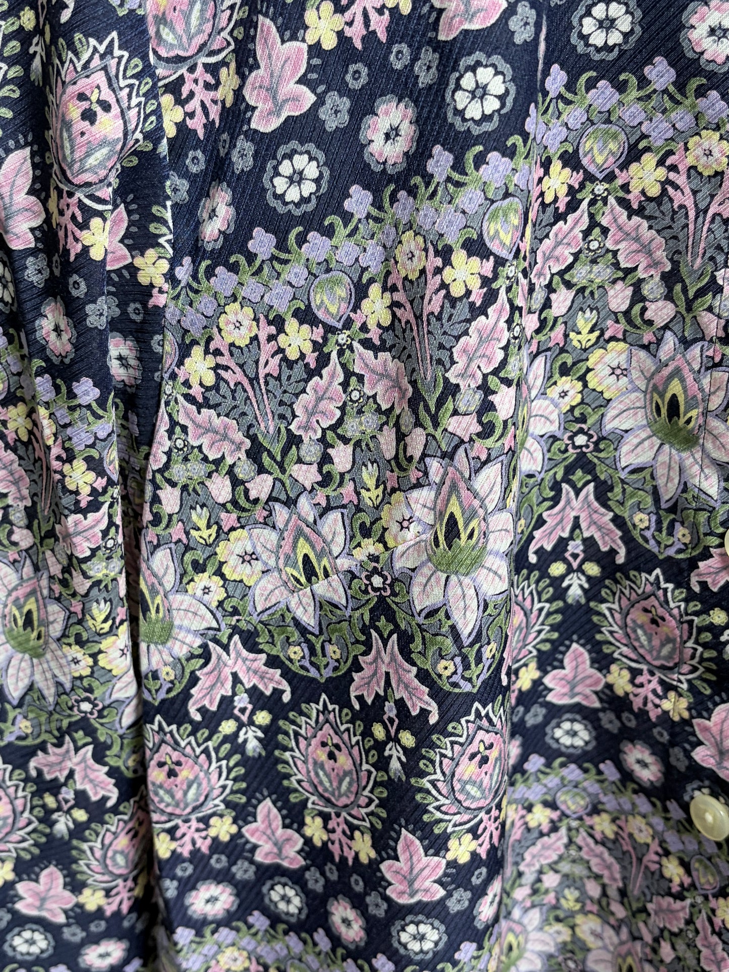 SH26016/Vintage Floral Long Shirt – Made in Japan Floral Pattern Long Shirt 1990s